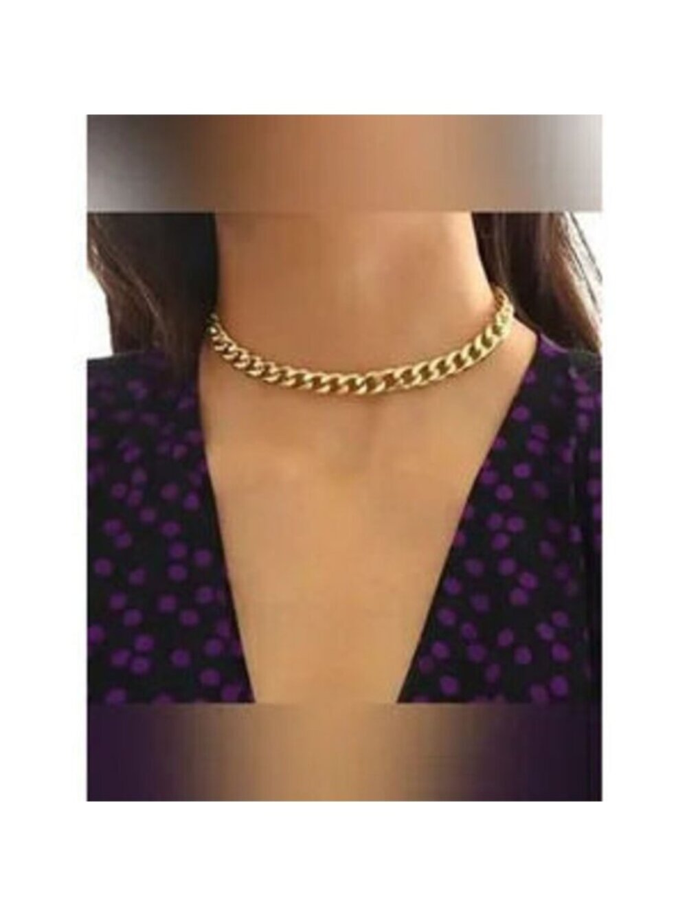 Gold Stainless Steel 9mm Cube Chain Choker Necklace Dainty
